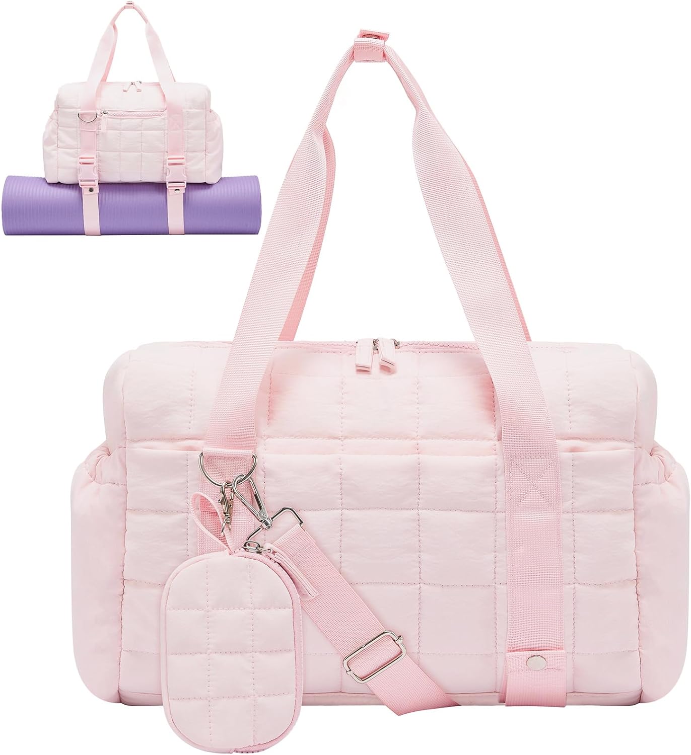 Puffy Gym Duffel Bag with Yoga Mat Holder