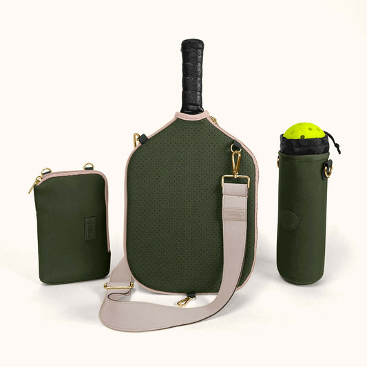 Pickleball Paddle Cover and Accessories Gift Set - Green