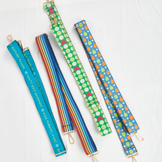 Interchangeable Clip-on Bag Straps - Pickleball designs