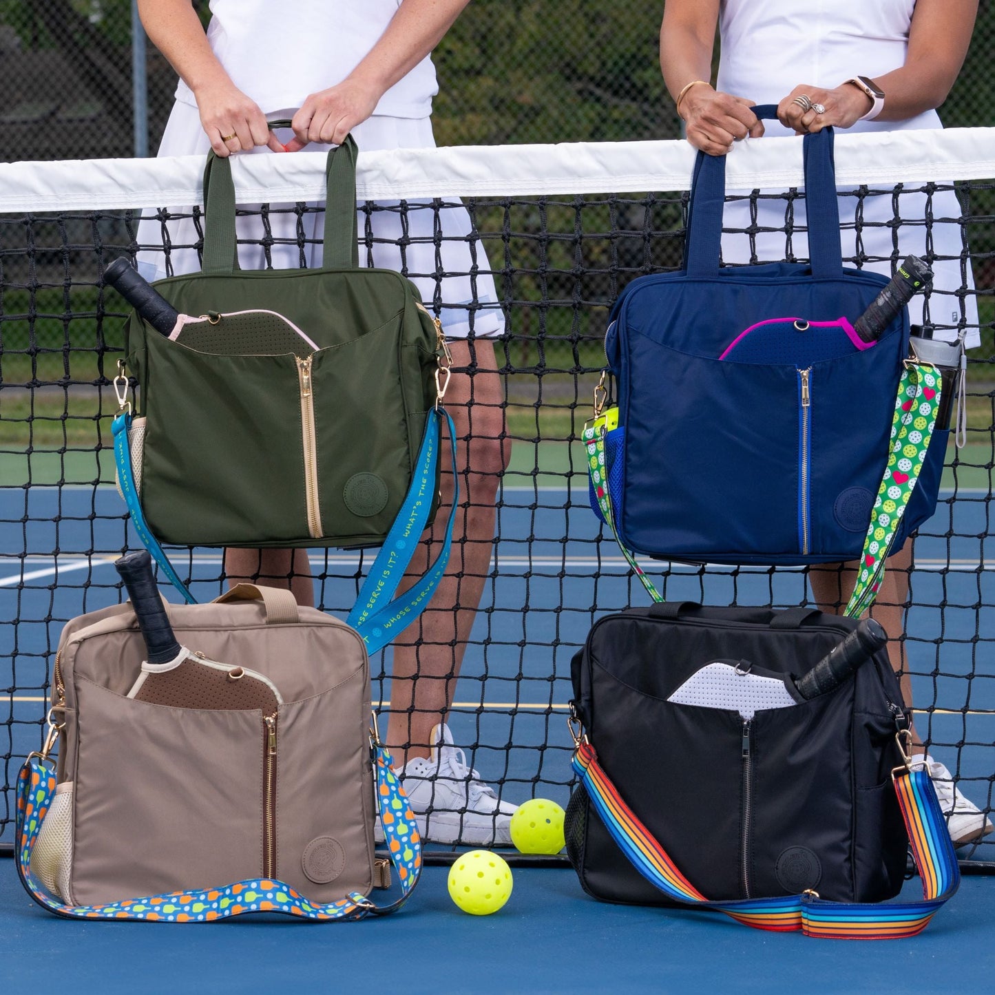 Interchangeable Clip-on Bag Straps - Pickleball designs