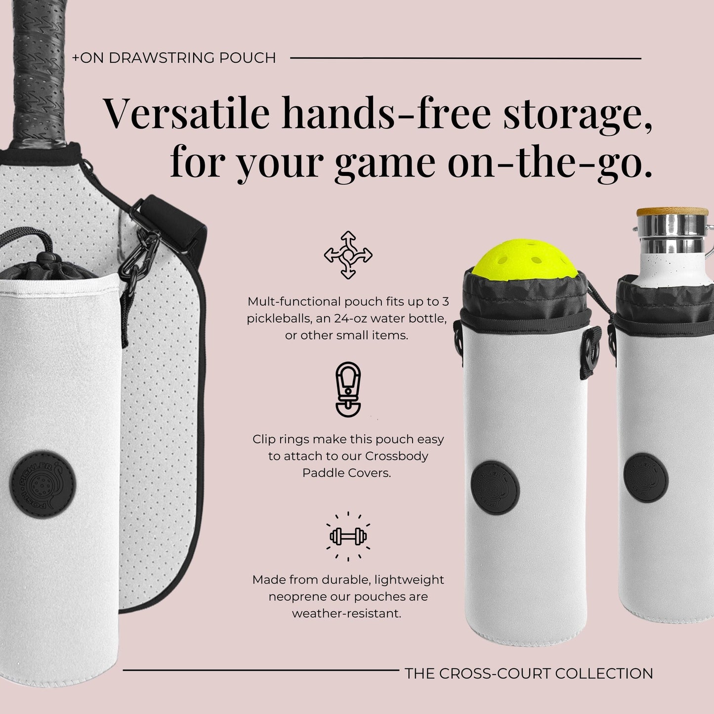 Pickleball Paddle Cover and Accessories Gift Set - Platinum
