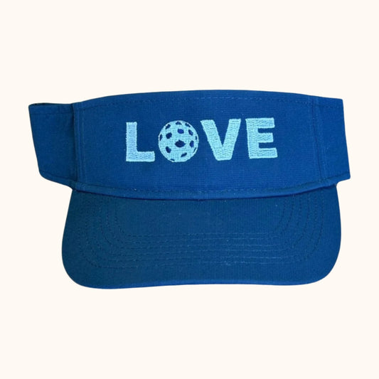 Visor with Pickleball Love Design - Blue