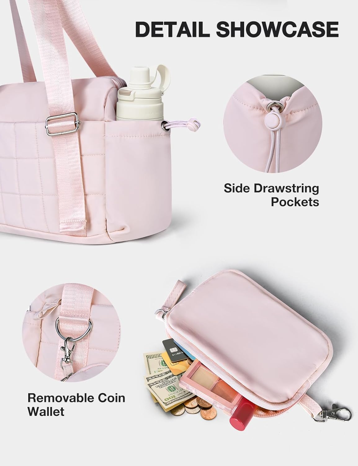 Puffy Mini Gym Bag - Water-Resistant Sports Duffel for Women