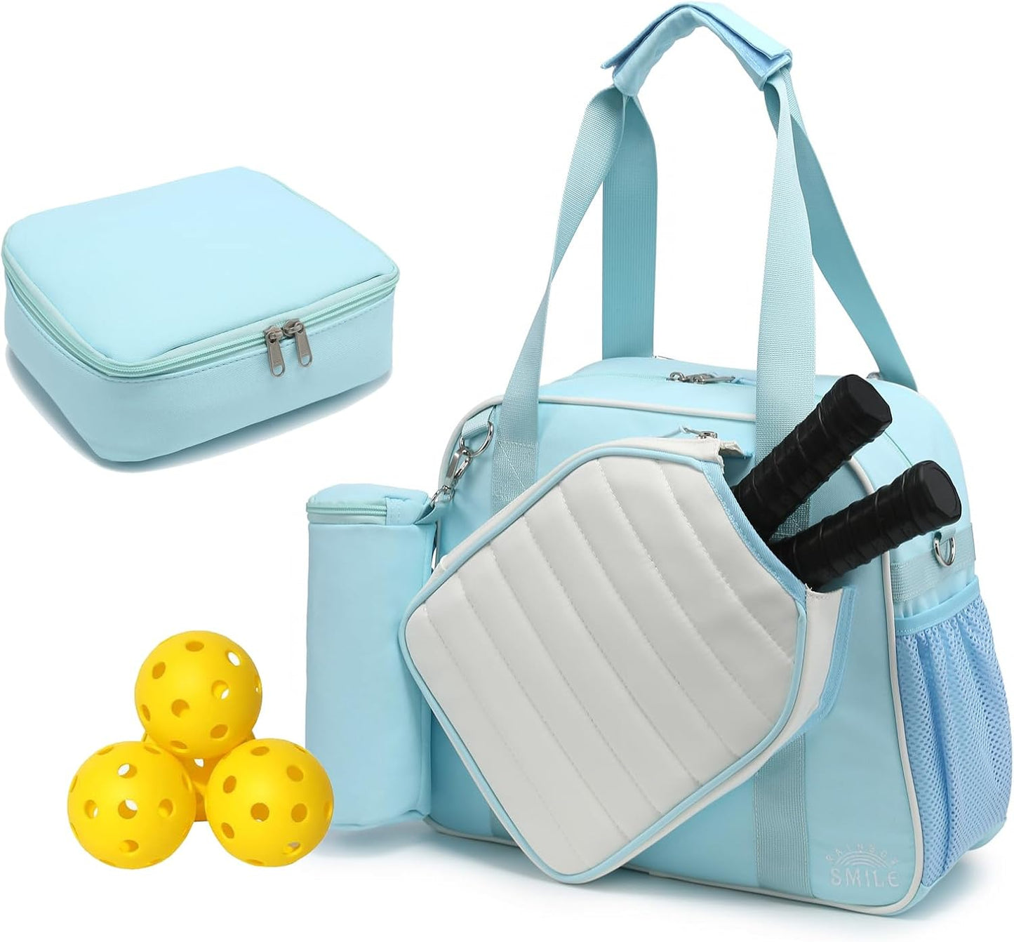 Crossbody Pickleball Bag 3-Piece Set - Waterproof Tote with Ice Bag & Ball Bag