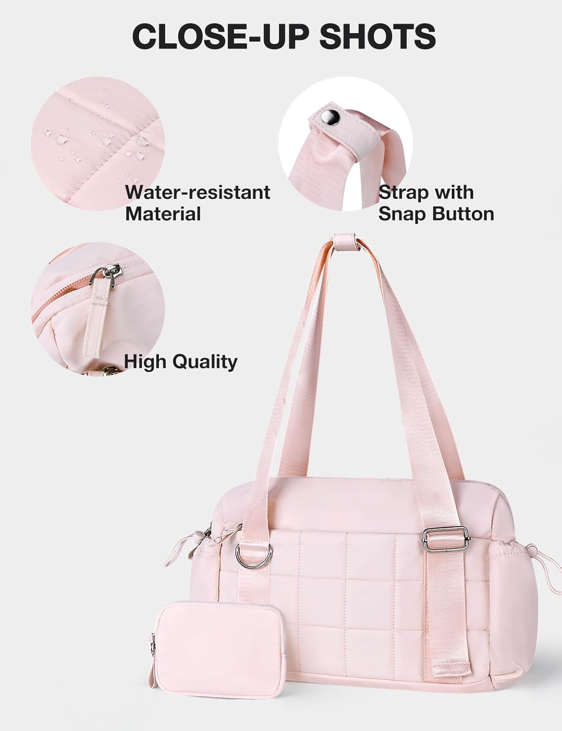 Puffy Mini Gym Bag - Water-Resistant Sports Duffel for Women