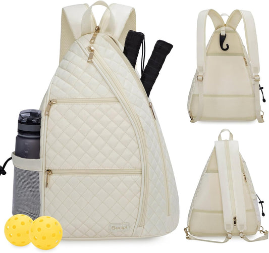 Quilted Pickleball Backpack - Crossbody Sling Bag