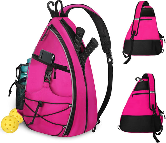 Pickleball Crossbody Sling Bag with Fence Hook