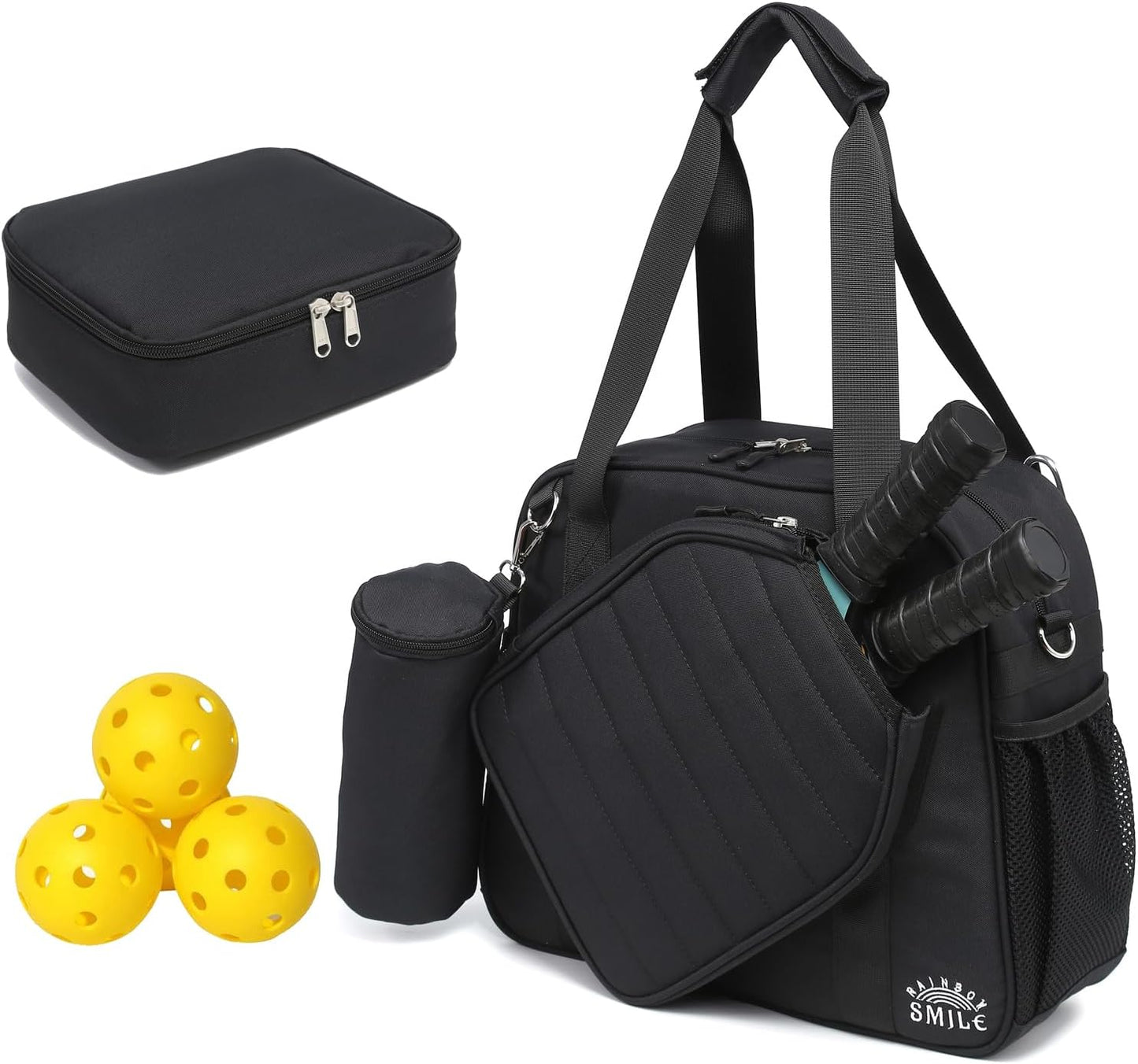 Crossbody Pickleball Bag 3-Piece Set - Waterproof Tote with Ice Bag & Ball Bag