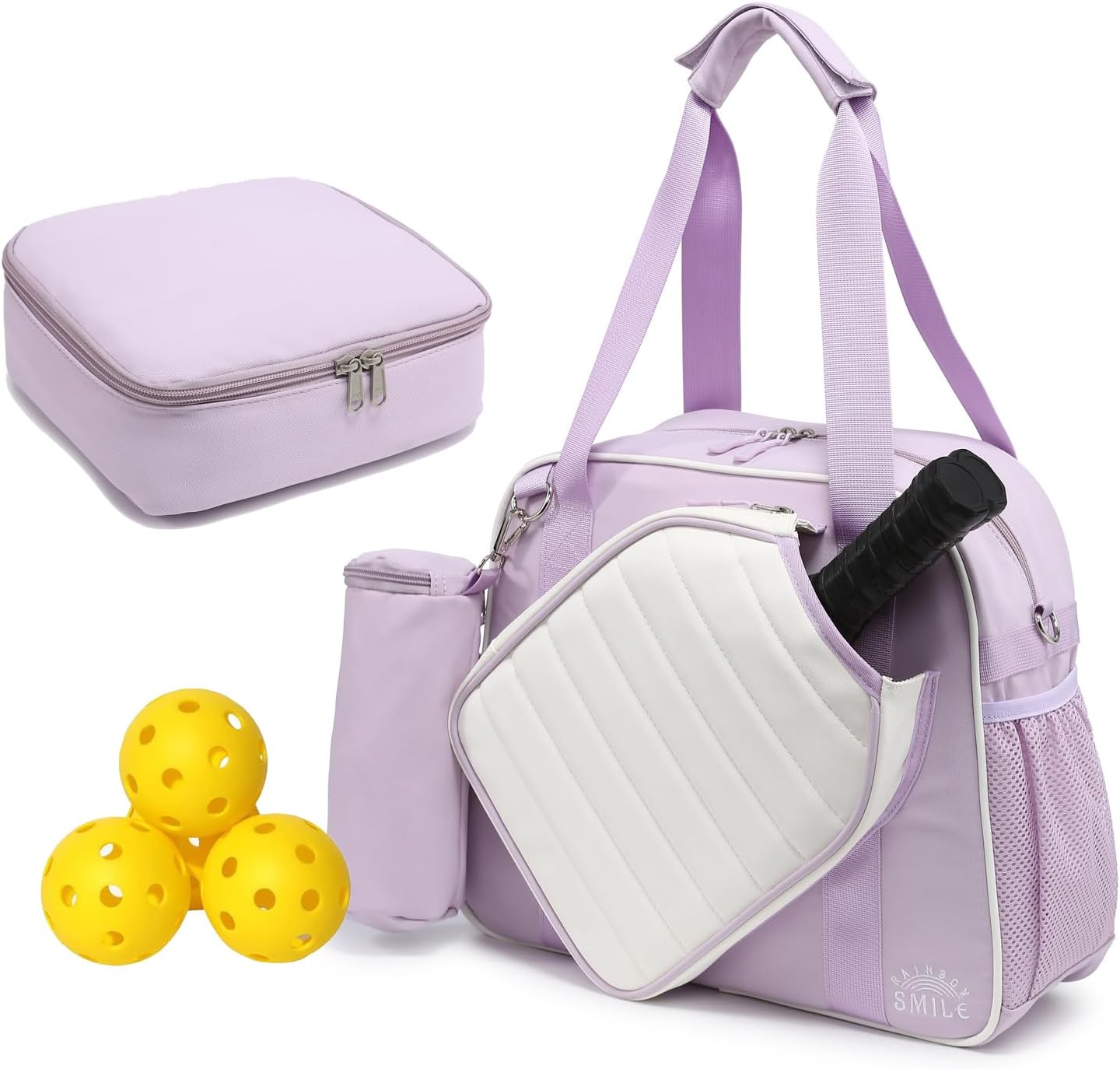 Crossbody Pickleball Bag 3-Piece Set - Waterproof Tote with Ice Bag & Ball Bag