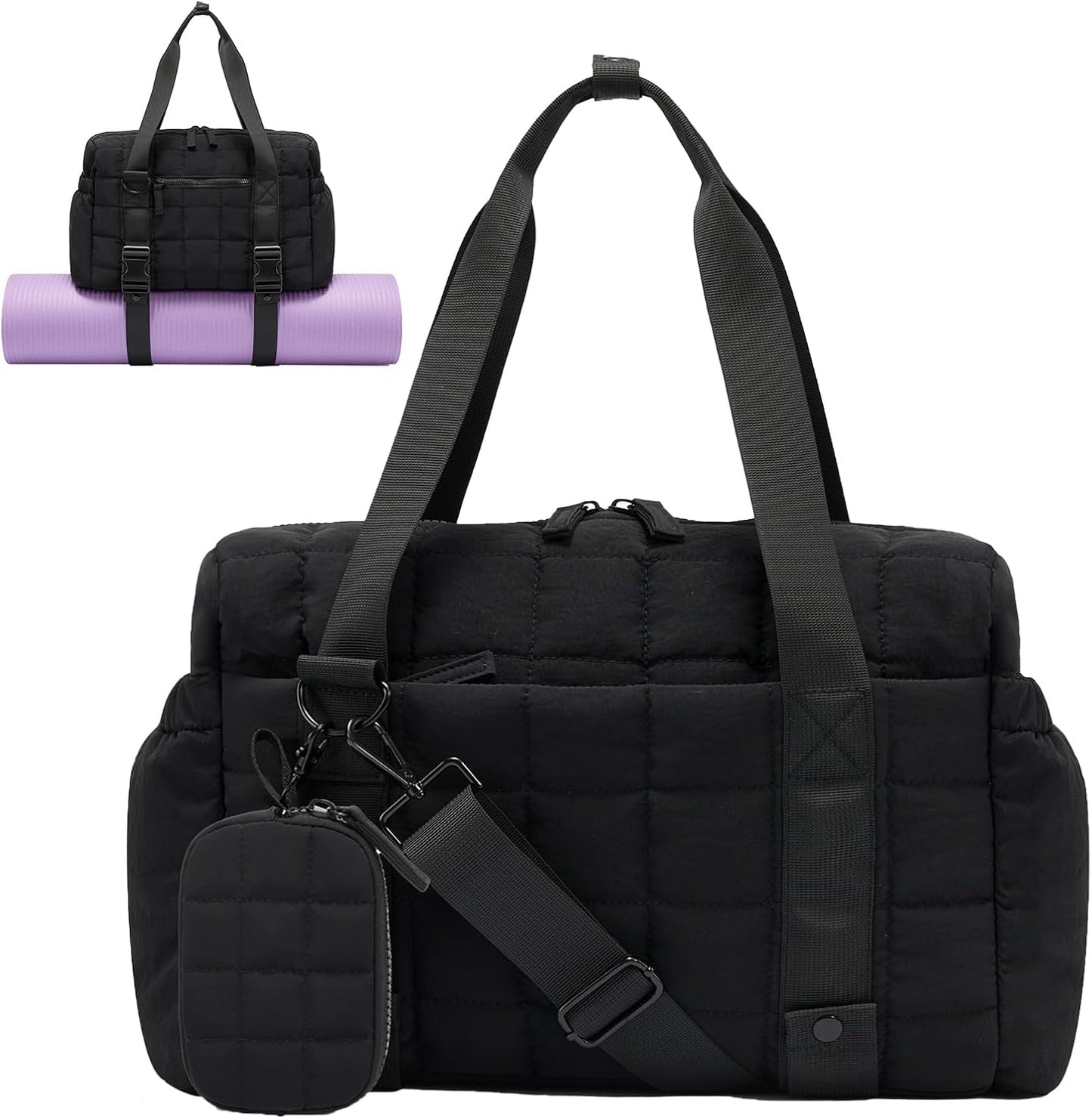 Puffy Gym Duffel Bag with Yoga Mat Holder