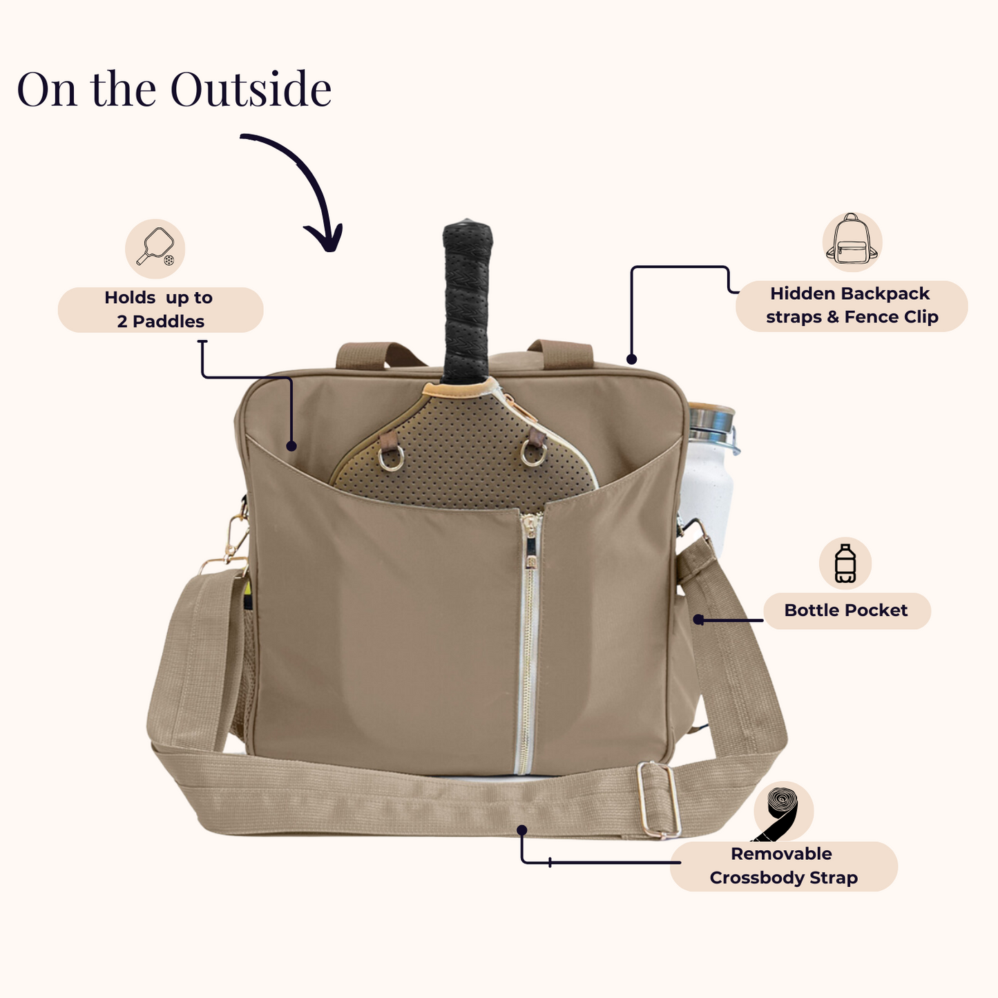 3-in-1 Pickleball Bag – Tote, Crossbody
