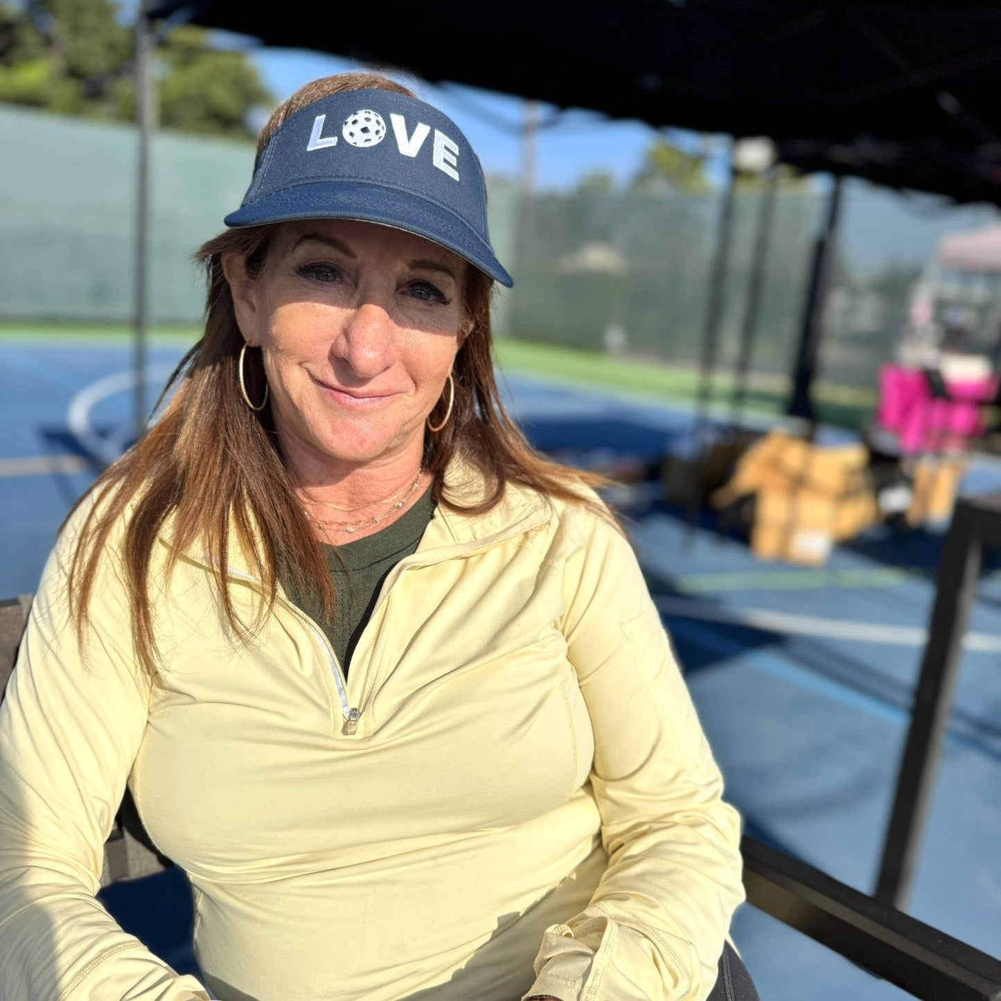 Visor with Pickleball Love Design - Blue