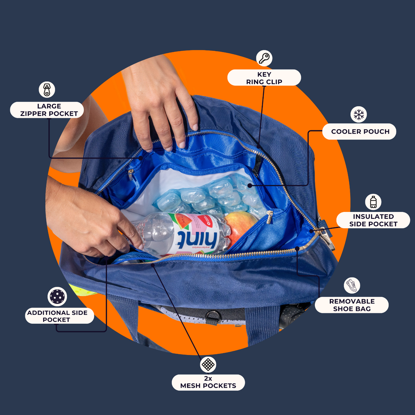 3-in-1 Pickleball Bag –Tote, Crossbody