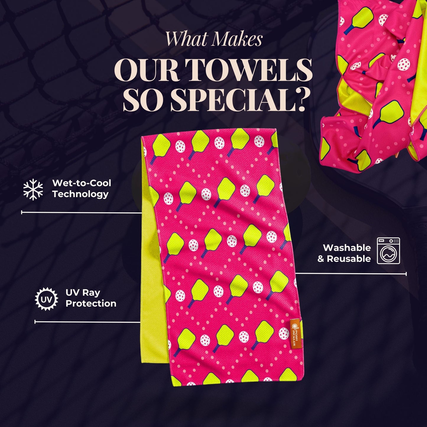 Pickleball Cooling Towel - 5 Design Options