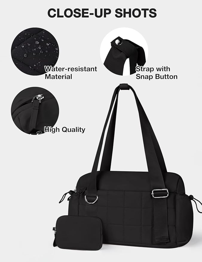 Puffy Mini Gym Bag - Water-Resistant Sports Duffel - Pink